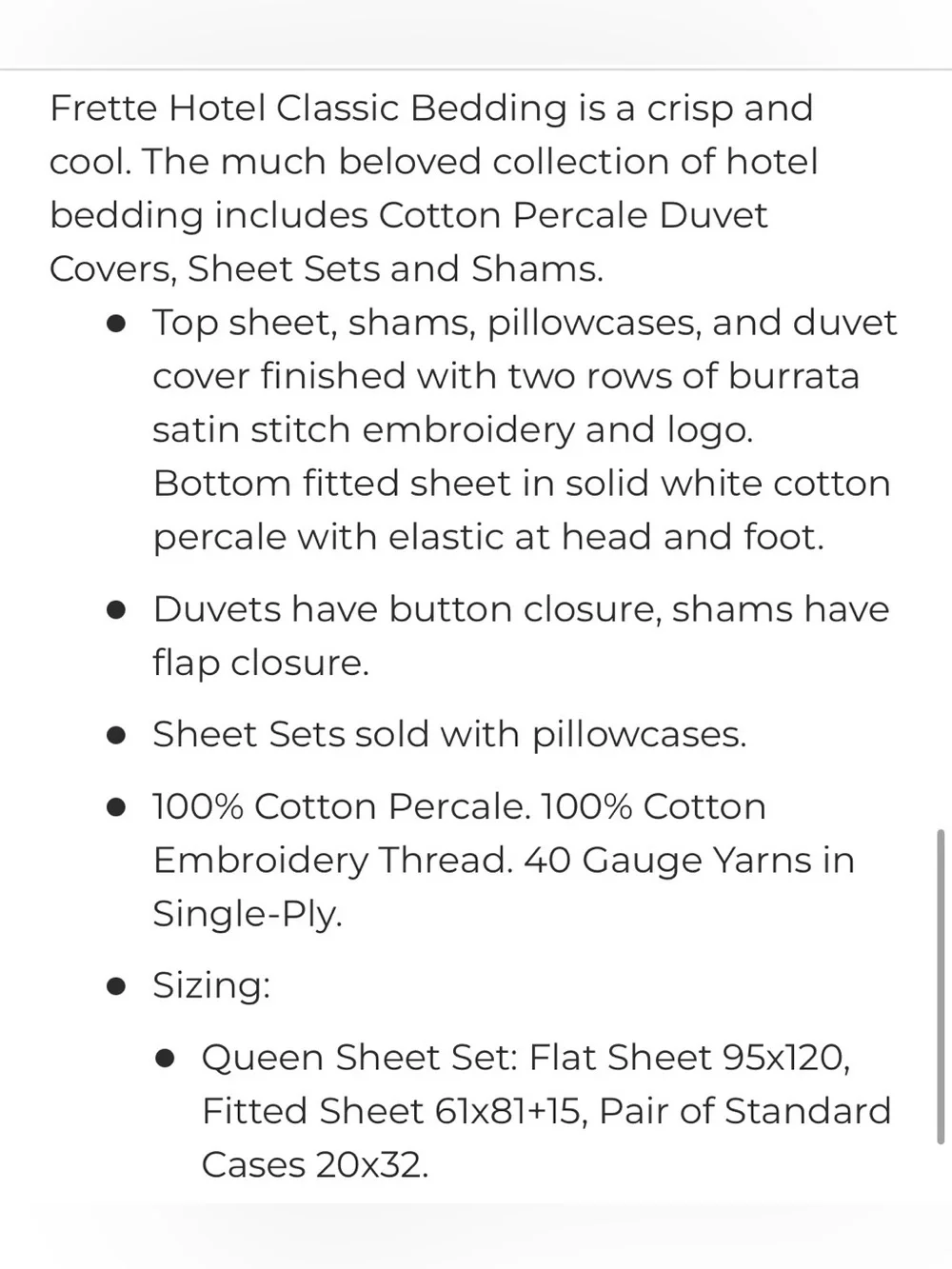 H by Frette King duvet cover and 2 standard 20*32 pillow shams